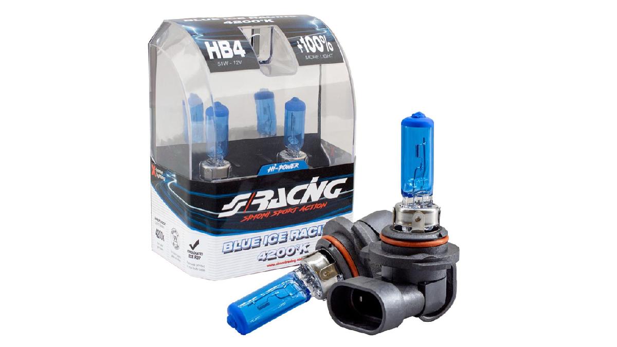 Simoni+Racing+Ampoules+Halog%C3%A8ne+%27Blue+Ice+Racing%27+HB4+%284200K%29+12V%2F55W%2C+set+de+2+pi%C3%A8ces+ECE-R37